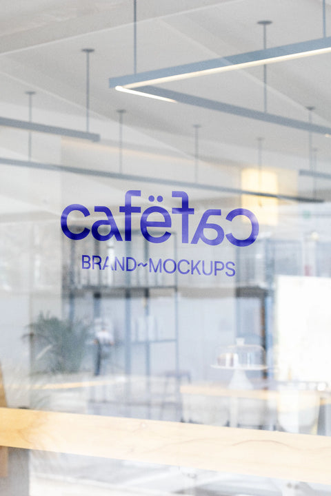 Cafe, Bar Brand, Window PSD Mockup