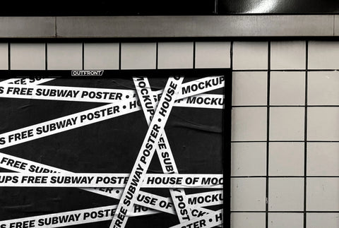 NY Subway 4x3 Ad PSD Mockup detail