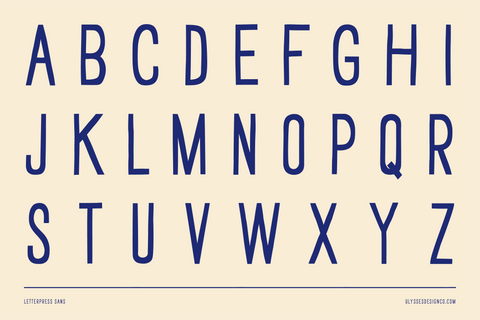Letterpress Sans Font, Upper case Characters