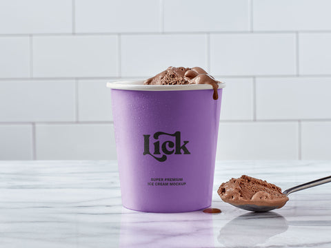 Lifestyle Ice Cream Premium PSD Mockup Chocolate