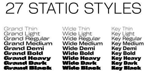 CY Grotesk Font, thin, light, regular, medium, Demi, bold, heavy, dark, black