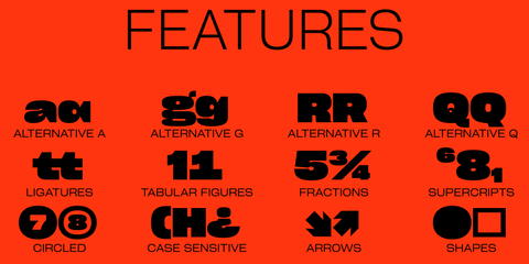 CY Grotesk Font Alternative Features Symbols Typeface