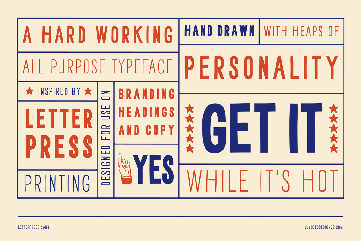 1860 Typeface Letterpress Sans Font—Vintage Sans-Serif Typeface for Timeless Designs ...