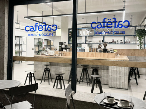 Cafe Window Brand PSD Mockup