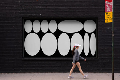 NYC 30 Sheet Billboard Mockup with woman walking