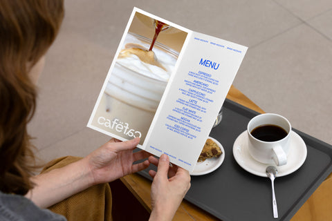 Free DL Menu Mockup: Cool Coffee Shop Vibes