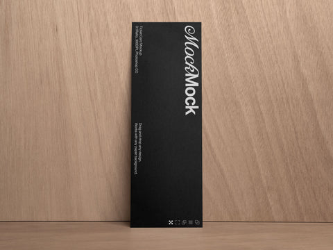 Ticket or With Comps Slip PSD Mockup shot on a wood grain background 'House of Mockups'