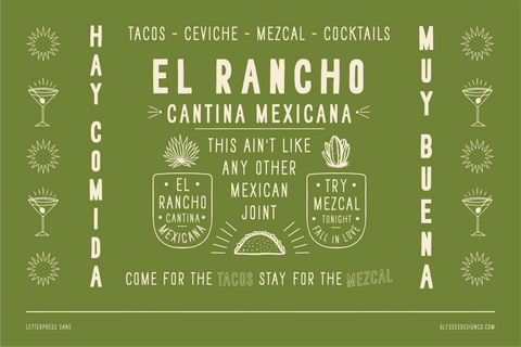 letterpress Sans Fonts Mexican Branding