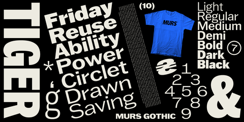 Murs Gothic Font, Light, Regular, Medium, Demi, Bold, Dark, Black