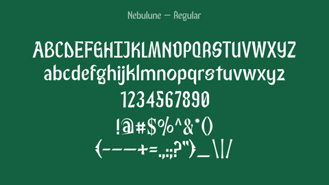 Nebulune font regular "House of Mockups"