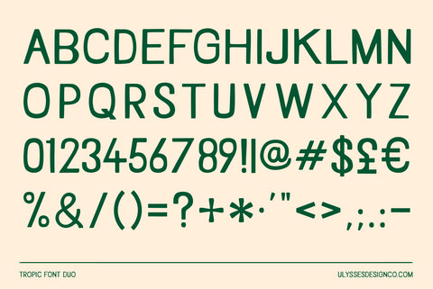 Tropic Sans Font Special characters