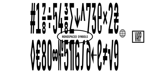 Varp Font Monospaced Symbols