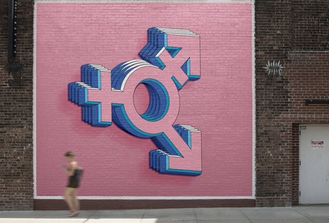 Brooklyn Brick Texture hand painted Billboard PSD Mockup