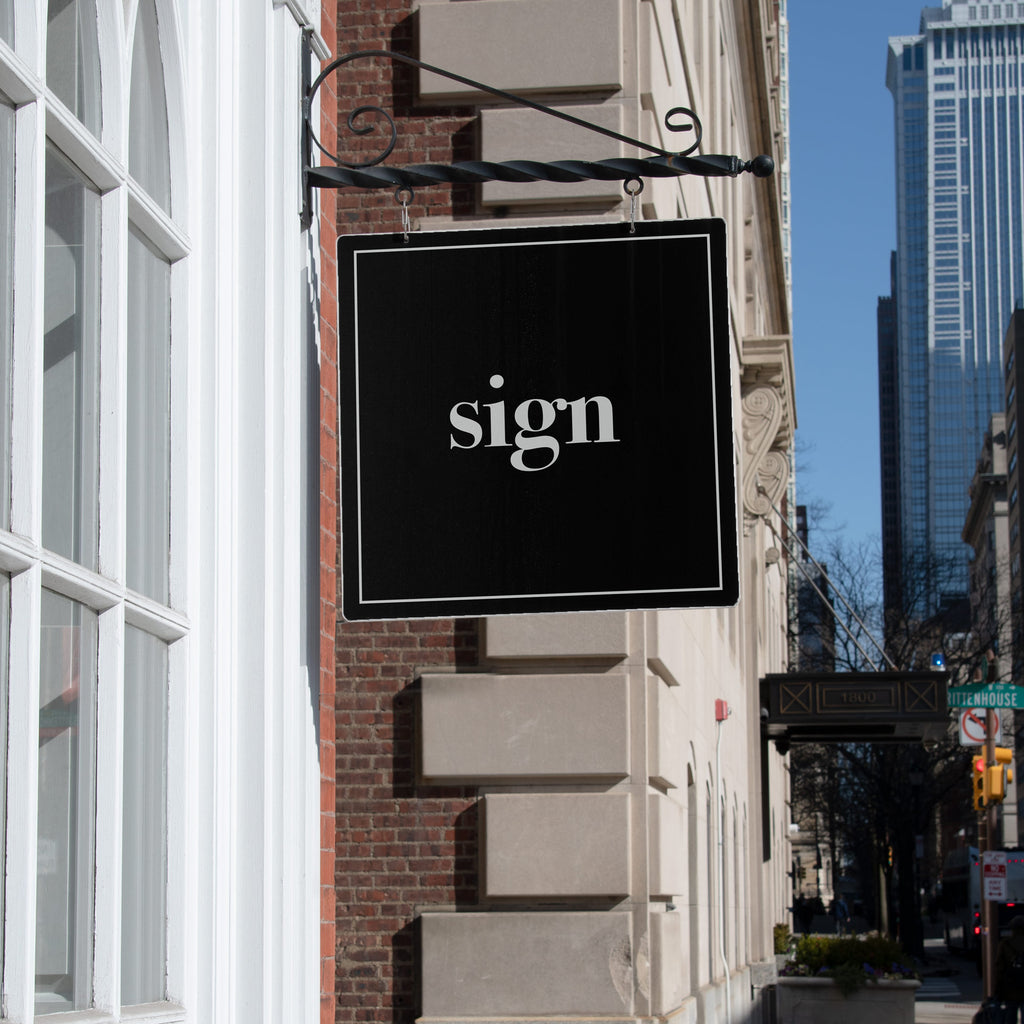 Free Square Store Sign Mockup – House of Mockups